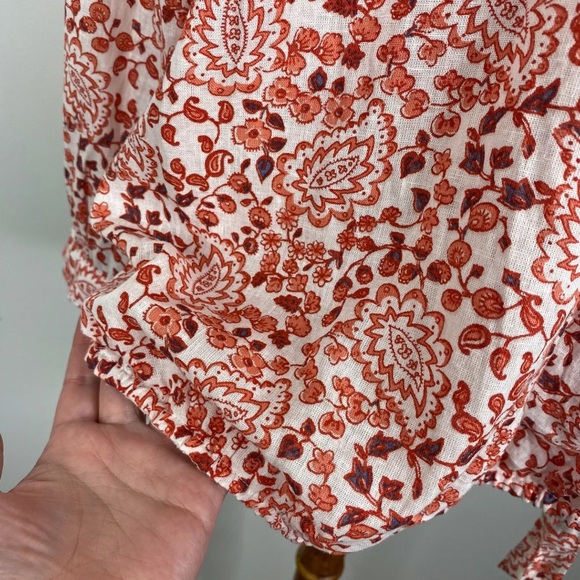 NWT Gap Maternity Wrap Top Linen Blend Paisley Floral XL - Picture 9 of 16